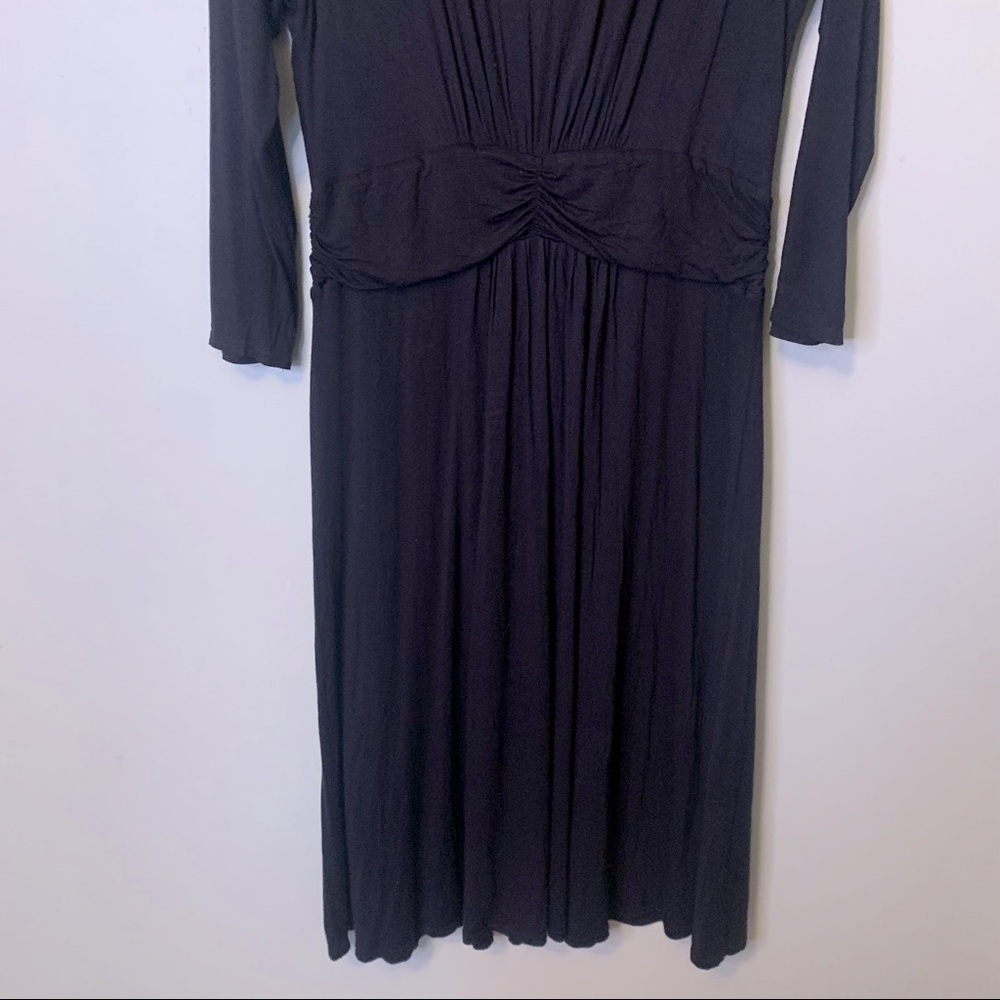 PURE COLLECTION Black Jersey Faux Wrap Midi Dress - Picture 12 of 16